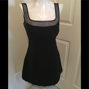 Ralph Rucci Chaco mesh trimmed wool dress 6 black